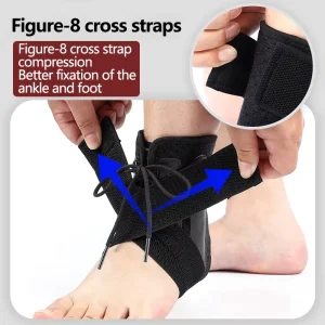 Lace up Ankle Brace Adjustable Support Stabilizer for Sprain Recovery Basketball Tennis Running