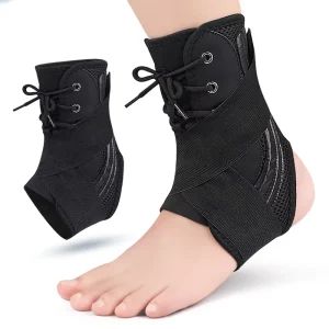 Lace up Ankle Brace Figure 8 Strap Adjustable Ankle Support Brace Compression Stabilizer for Sports Training