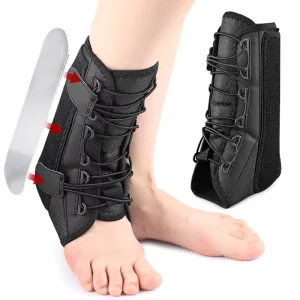 Lace up Ankle Brace for Women Men with Removable Side Splints Adjustable Ankle Support Ankle Stabilizer