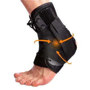 Lace up Ankle Brace with Side Stabilizing Pads Slim Fit Ankle Support Brace Breathable Ankle Support for Men Women