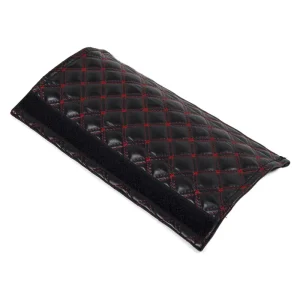 Leather Bar Shaped Seat Belt Shoulder Protector with Modern Design Reinforced Stitching Detachable Buckle Component