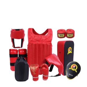 Leather Taekwondo Boxing Sanda Training Protective Gear Set for Adults & Children Unisex Sports Equipment
