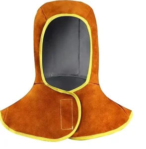 Leather Welding Hood with Neck Shoulder Protective Cover Flame Retardant Heat Resistant Welding Neck Protector
