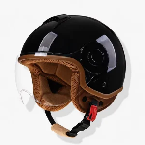 Lightweight 3/4 Retro Scooter Half Face Motorbike Moped Helmet Open Face Motorcycle Helmet with Clear Visor