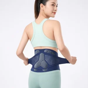 Lightweight Adjustable Lumbar Compression Band Ergonomic Blue Waist Support with Breathable Design