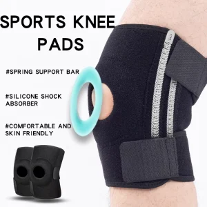 Lightweight Breathable Knee Guard Black Protection Knee Pads Adjustable Knee Brace Support for Spring
