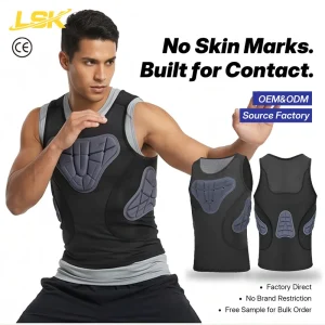 Lightweight Breathable Padded Compression Vest For Youth Adult Athletes Chest Rib Protection Manufacturer Direct