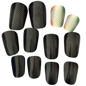 Lightweight Carbon Fiber like Shin Pads Soccer Football Carbon Fiber Mini Shin Guards Master Edition
