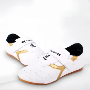Lightweight Eco-Friendly Anti-Slip Leather & Cotton Canvas Taekwondo Training Shoes with Laces Unisex