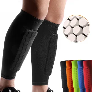 Lightweight Honeycomb Soccer Shin Guards Calf Compression Sleeve for Women Men Collision Prevention Calf Support for Basketball