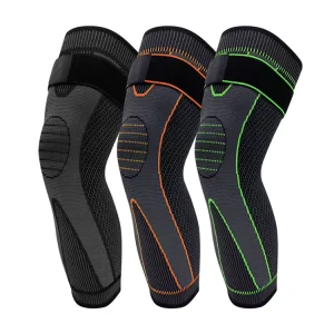 Long Cylinder Compression Sports Knee Protector Nylon Elastic Knitted Warm Non-Skid Breathable Thin Protective Gear Cycling