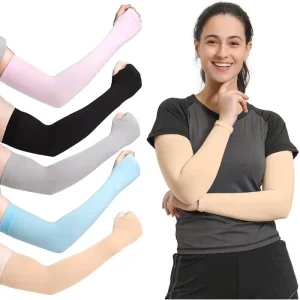 Long Gloves UV Protection Hand Protector Ice Silk Arm Sleeves Sunscreen Women Outdoor Sports Half Finger Sleeves