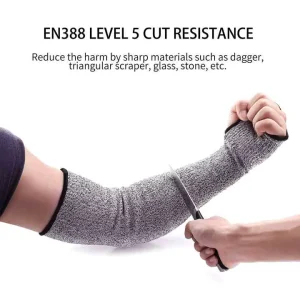 Long Level 5 HPPE Anti Cut Proof Resistant Protective Arm Fiberglass Glass Fiber Safety Hand Work Sleeves With Logo