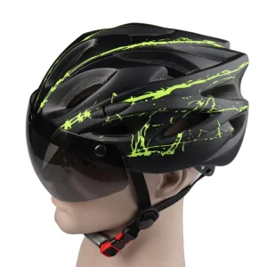 MTB Mountain Bicycle Cycling Helmet For Men Women PC-in-Mold With Magnetic Suction Lens Made Of Durable Plastic