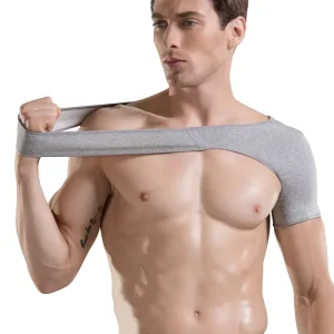 Male Female Pure Color Bamboo Charcoal Warm Soft Single Shoulder Four Sides Elastic Sweat Absorbing Back Protective Strap Brace