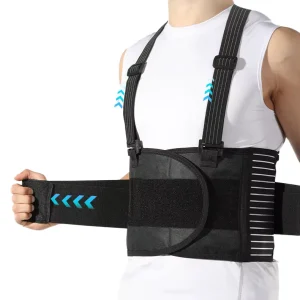 Manufacturer High end Workout Back Support Belt with Shoulder Straps for Work Sports Back Pain Relief