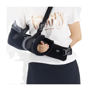 Medical Adjustable Shoulder Immobilizer Orthosis with Abduction Pillow and Elbow Protector for Posture Support Brace