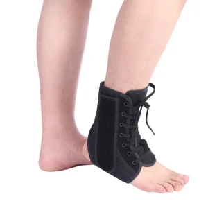 Medical Lace up Ankle Brace Joint Pain Compression Ankle Support Brace Black Ankle Stabilizer