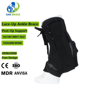 Medical Orthopedic Fracture Ankle Splint Support Belt Adjustable Lace up Ankle Brace for Sprained Ankle Injury Recovery