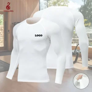 Men Compression Tops Running Shirt Long Sleeve T-shirt Custom Base Layer Top Gym Sports Fitness Workout Baselayer
