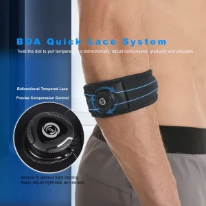 Men Gym Elbow Protector Breathable Sweat Wicking Adjustable Knob Compression Elbow Brace