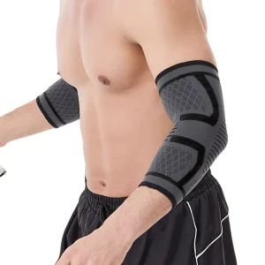 Men Women Adjustable Breathable Knitted Compression Elbow Sleeve Anti Slip Elbow Support Sports Elbow Protector for Daily Use