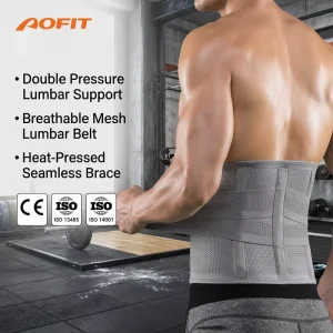 Men Women Lower Spine Back Pain Relief Medical Grade Lumbar Support Belt Double Elastic Straps Adjustable Breathable For Sports