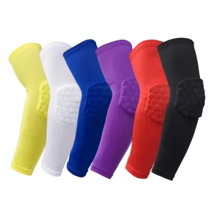 Men Women Sports Protective Guard Anti Collision Basketball Elbow Arm Sleeves Compression Breathable Honeycomb Elbow Pads Brace