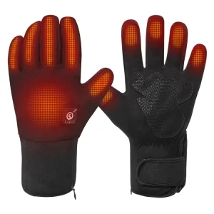 Men’s 7.4V 2200mah Heated Self Heating Lightweight Winter Gloves Windproof Waterproof Breathable Touch Screen Five Fingers