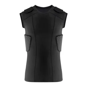 Men’s Adult Impact Resistant EVA Comfortable Sports Protection Vest Sleeveless Rib and Shoulder Guard for Football Training