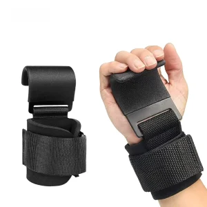 Men’s Fitness Assist Hook Wrist Grip Pull Up Bar Gloves Neoprene Auxiliary Belt Deadlift Assist Belt Ready Stock