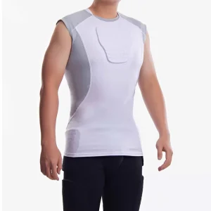 Mens Padded Compression Shirt Sports Protective Vest Rash Guard Soccer Basketball Training Tank Top Mens Active Wear
