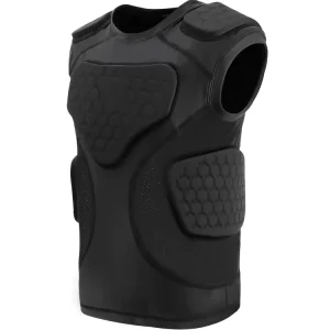 Men’s Padded Shirts Sleeveless Vests for Football Rugby Baseball Basketball Rib Chest Shoulder Protector Sports Padded Shirts