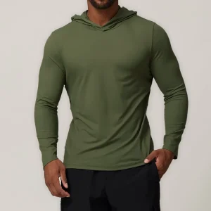 Men’s UPF 50+ Sun Protection with Hood Breathable for SurfingFishing Outdoor UV Lightweight Hoodie
