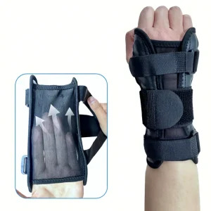 Men’s Women’s Steel Plate Support Palm Winding Wrist Guard Removable Adjustable Wrist Tendon Sheath Protective Sleeve Fitness