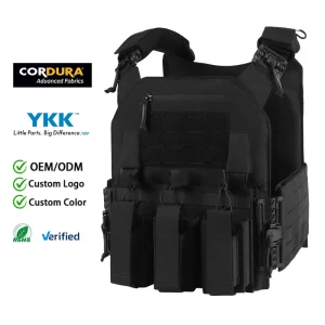 Molle Tactical Vest High Strength Laser Cut Plate Carrier Quick Disconnect System Combat Training Protective Vest