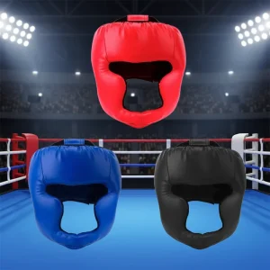 Monkey Face Boxing Helmet Closed Type Face Guard PU Material Children Adults Training Shock Absorption Adjustable Fit Boxing
