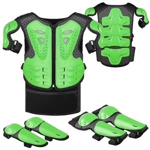Motorcycle Children’s Hard Shell Body Armor Jacket Anti Fall Cycling Elbow Knee Pads Spring Crawling Back Chest Protector Vest