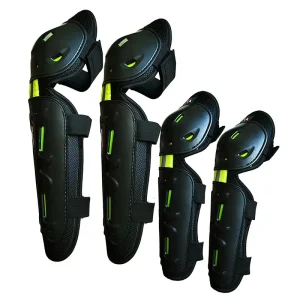 Motorcycle Hard Shell Thick Knee & Elbow Protection Kit Professional Off road Riding