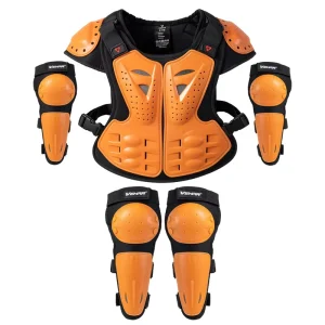 Motorcycle Kid Body Armor Jacket Anti Fall Cycling Elbow Knee Pads Children’s Motorbike Off Road MTB Back Chest Protector Vest