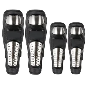 Motorcycle Protective Gear Riding Stainless Steel 4 Knee and Elbow Protection