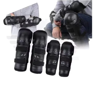 Motorcycle Protective Gear for Off-road Cycling Anti-Fall Knee and Elbow Protectors Leg Protectors Four Piece Set