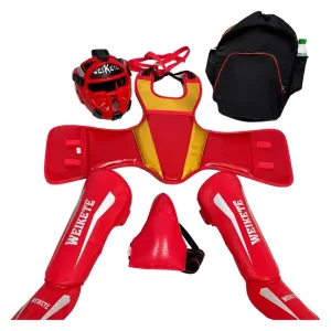 Muay Thai Sparring Protective Set PU Leather Full Body Training Gear Kit with Shin Guards Head Guard Boxing Gloves