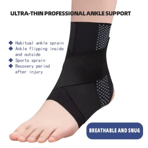 Neoprene Compression Ankle Support Strap Anti Sprain Heel Protector Breathable Adjustable Eco Friendly Unisex Sports