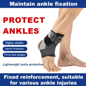 Neoprene Compression Ankle Support with Protection for Achilles Tendon and Plantar Fasciitis Adjustable Ankle Brace Strap