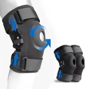 Neoprene Knee Brace with Hinged Metal Spring Open Patella Pad Sport Relief Stabilizer with Effective Pain Relief