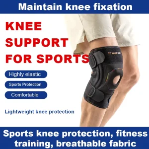 Neoprene Knee Pads Magnetic Closure Shock Absorbing Silicone Anti Slip Patella Support for Football Soccer Running All Seasons