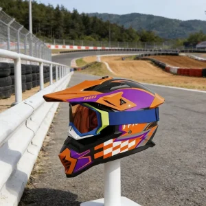 New Custom Logo ABS Safety Full Face Motorcycle Motocross Helmet for Downhill Racing with Box Packaging Customized