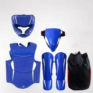 New Sanda Boxing Protector Set for Head Chest Crotch and Legs Protection