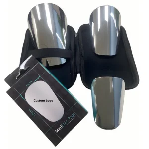 New Technology Electroplating Silver Football Shin Guard Soccer Shin Pads Custom Logo Sport Protect for Kid Adult
